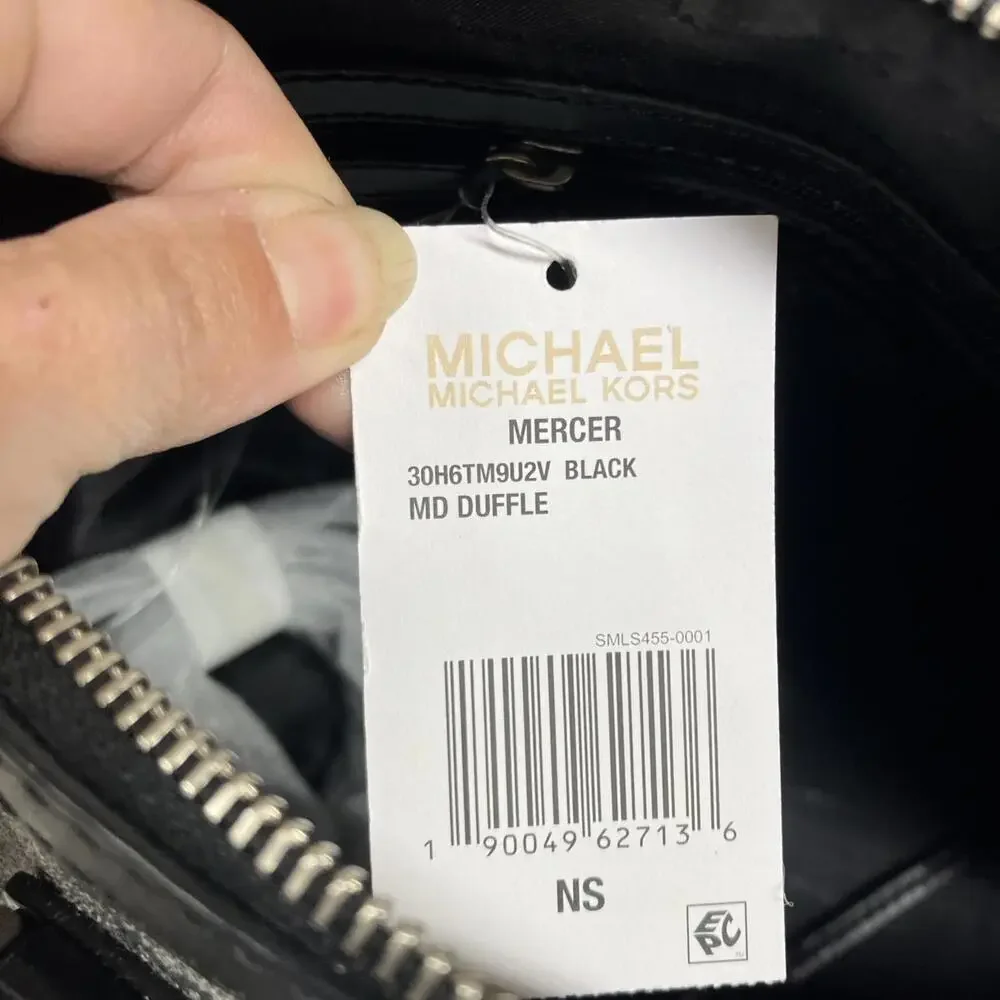 Michael Kors Mercer Signature Medium Duffle Bag/purse W Wallet in Black/Grey NWT